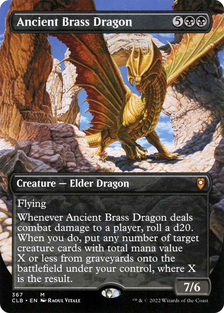 Ancient Brass Dragon (Borderless) (CLB-367)  Foil - Commander Legends: Battle for Baldur's Gate
