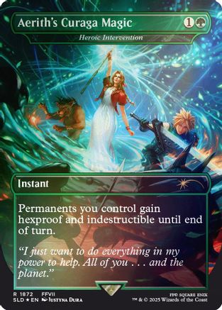 Aerith's Curaga Magic - Heroic Intervention (Rainbow Foil) (SLD-1872)  Foil - Secret Lair Drop Series
