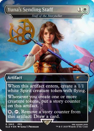 Yuna's Sending Staff - Staff of the Storyteller (Rainbow Foil) (SLD-1863)  Foil - Secret Lair Drop Series