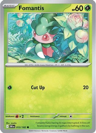 Fomantis 013/182 - Reverse Holofoil SV10 Destined Rivals