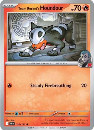 Team Rocket's Houndour 037/182 - Reverse Holofoil SV10 Destined Rivals