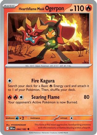 Hearthflame Mask Ogerpon 044 - Reverse Holofoil SV10 Destined Rivals