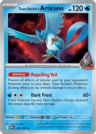 Team Rocket's Articuno 051 - Reverse Holofoil SV10 Destined Rivals