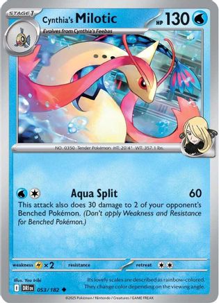 Cynthia's Milotic 053 - Reverse Holofoil SV10 Destined Rivals