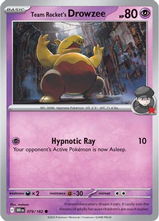 Team Rocket's Drowzee 079 - Reverse Holofoil SV10 Destined Rivals