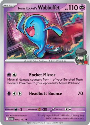 Team Rocket's Wobbuffet 082 - Holofoil SV10 Destined Rivals