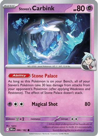Steven's Carbink 086/182 - Reverse Holofoil SV10 Destined Rivals