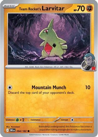 Team Rocket's Larvitar 094/182  SV10 Destined Rivals