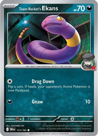 Team Rocket's Ekans 112/182 - Reverse Holofoil SV10 Destined Rivals