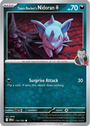 Team Rocket's Nidoran F 114/182  SV10 Destined Rivals