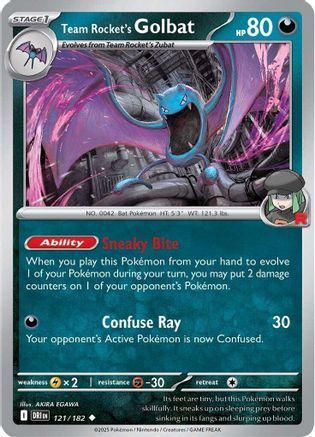 Team Rocket's Golbat 121 - Reverse Holofoil SV10 Destined Rivals