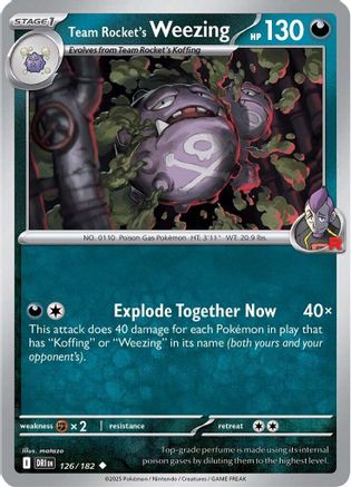Team Rocket's Weezing 126/182 - Reverse Holofoil SV10 Destined Rivals