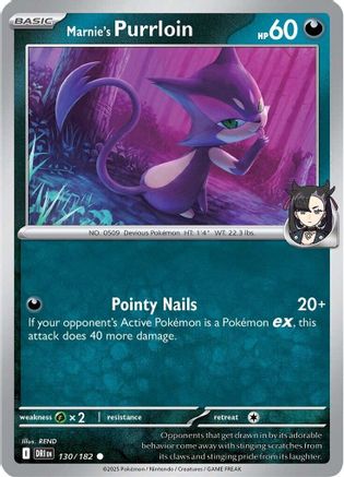 Marnie's Purrloin 130 - Reverse Holofoil SV10 Destined Rivals