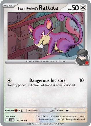 Team Rocket's Rattata 147/182 - Reverse Holofoil SV10 Destined Rivals
