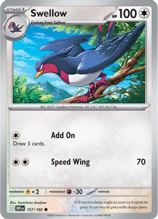 Swellow 157 - Reverse Holofoil SV10 Destined Rivals