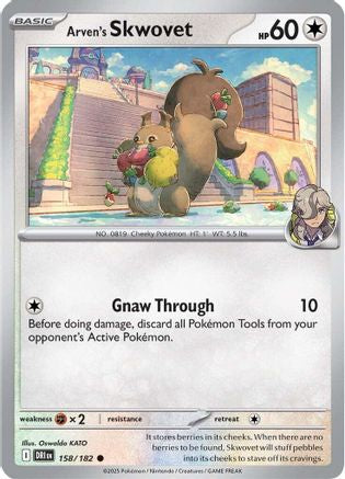 Arven's Skwovet 158 - Reverse Holofoil SV10 Destined Rivals