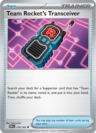 Team Rocket's Transceiver 178 - Reverse Holofoil SV10 Destined Rivals