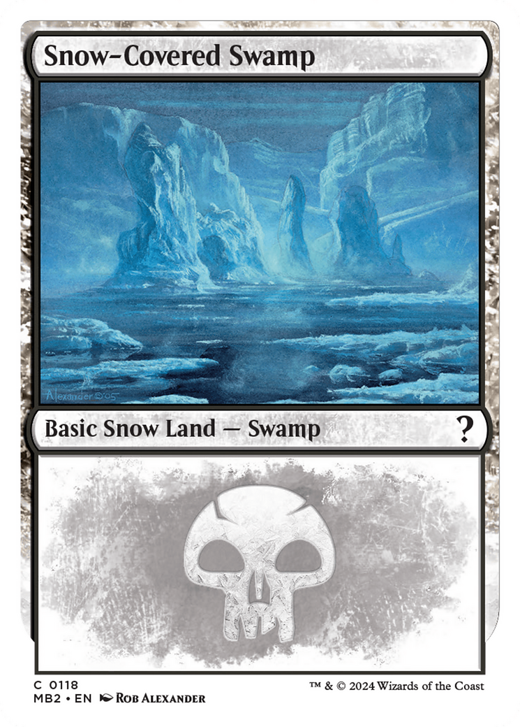 Snow-Covered Swamp (White Border) (MB2-118)  - Mystery Booster 2: (snow)