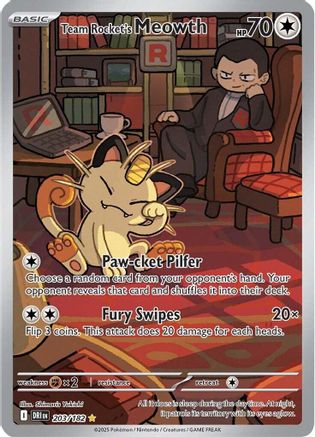 Team Rocket's Meowth 203/182 - Holofoil SV10 Destined Rivals