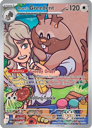 Arven's Greedent 205/182  - Holofoil SV10 Destined Rivals - Illustration Rare