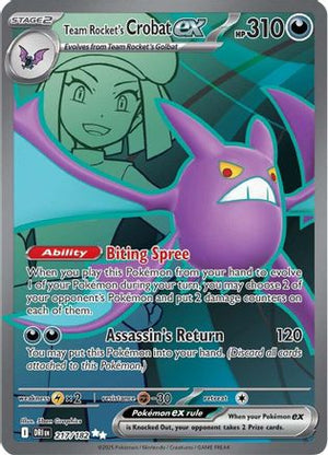 Team Rocket's Crobat ex 217/182  - Holofoil SV10 Destined Rivals - Ultra Rare