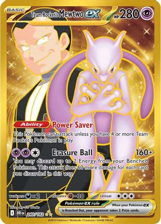 Team Rocket's Mewtwo ex 240/182 - Holofoil SV10 Destined Rivals
