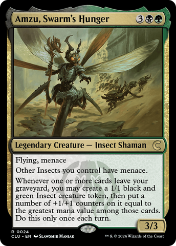 Amzu, Swarm's Hunger (CLU-024)  - Ravnica: Clue Edition