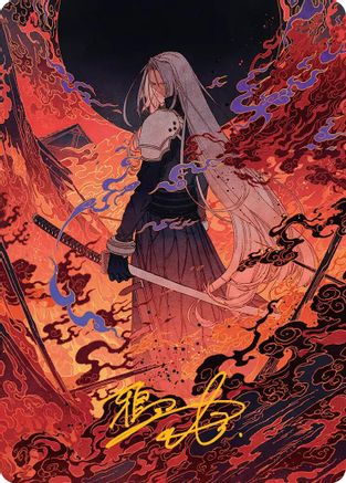 Nibelheim Aflame Art Card (Gold-Stamped Signature) (AAFIN-035) - Art Series: FINAL FANTASY