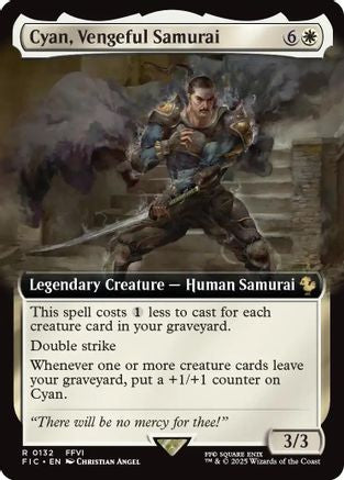 Cyan, Vengeful Samurai (Extended Art) (FIC-132)  Foil - Commander: FINAL FANTASY