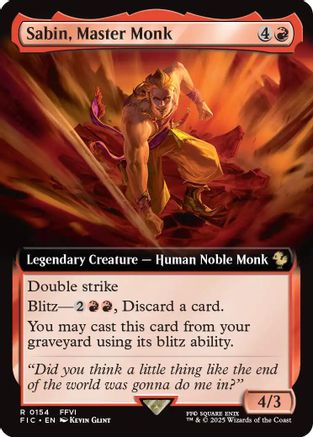 Sabin, Master Monk (Extended Art) (FIC-154)  - Commander: FINAL FANTASY