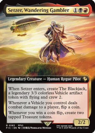 Setzer, Wandering Gambler (Extended Art) (FIC-183)  Foil - Commander: FINAL FANTASY