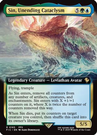 Sin, Unending Cataclysm (Extended Art) (FIC-185)  - Commander: FINAL FANTASY