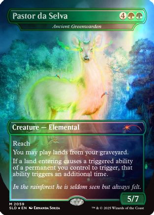Pastor da Selva - Ancient Greenwarden (Rainbow Foil) (SLD-2059)  Foil - Secret Lair Drop Series