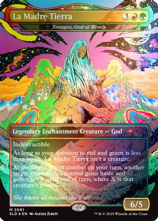 La Madre Tierra - Xenagos, God of Revels (Rainbow Foil) (SLD-2061) - Secret Lair Drop Series Foil