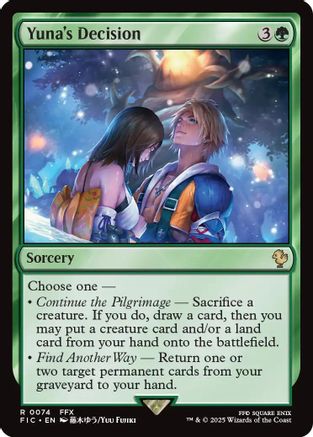 Yuna's Decision (Surge Foil) (FIC-074) - Commander: FINAL FANTASY Foil