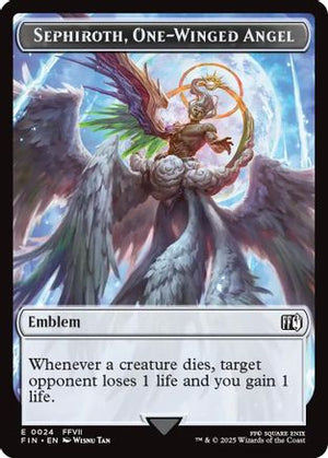 Emblem - Sephiroth, One-Winged Angel // Robot Warrior Double-Sided Token (FIN-24 // 12)  - FINAL FANTASY