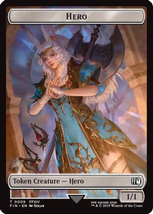 Hero (0009) // Treasure Double-Sided Token (FIN-9 // 23) - FINAL FANTASY Foil