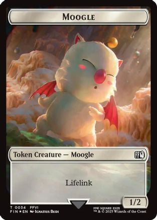 Moogle // Zombie Double-Sided Token (Surge Foil) (FIC-34 // 6)  Foil - Commander: FINAL FANTASY