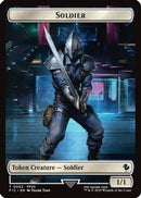 Soldier // Rebel Double-Sided Token (Surge Foil) (FIC-2 // 7)  Foil - Commander: FINAL FANTASY