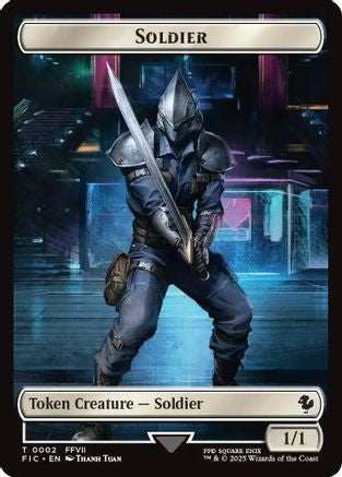 Soldier // Rebel Double-Sided Token (Surge Foil) (FIC-2 // 7)  Foil - Commander: FINAL FANTASY