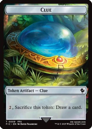 Clue // Treasure Double-Sided Token (Surge Foil) (FIC-9 // 36)  Foil - Commander: FINAL FANTASY