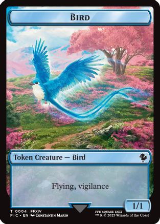 Bird // Hero (0028) Double-Sided Token (Surge Foil) (FIC-4 // 28) - Commander: FINAL FANTASY Foil