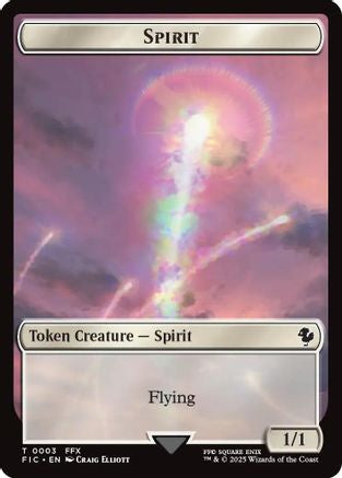 Spirit // Hero (0026) Double-Sided Token (Surge Foil) (FIC-3 // 26)  Foil - Commander: FINAL FANTASY