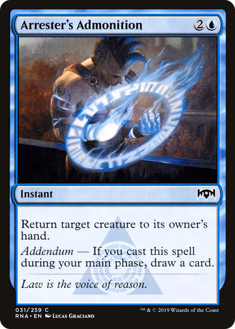 Arrester's Admonition (RNA-031)  Foil - Ravnica Allegiance