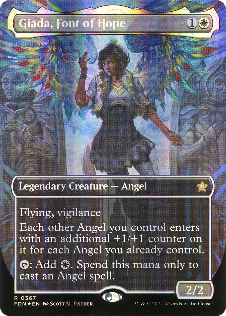 Giada, Font of Hope (Borderless) (Mana Foil) (FDN-367)  Foil - Foundations