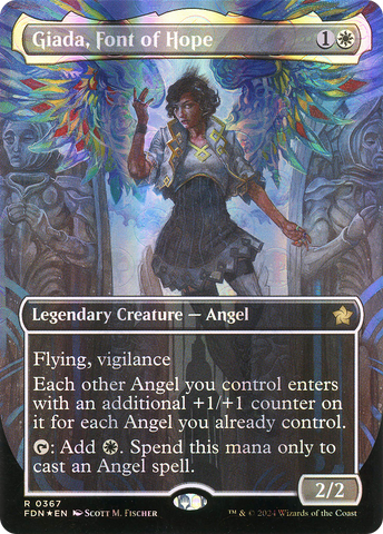 Giada, Font of Hope (Borderless) (Mana Foil) (FDN-367)  Foil - Foundations