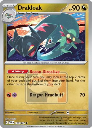 Drakloak 129/167 (League & Championship) Reverse Holofoil SV06 Twilight Masquerade