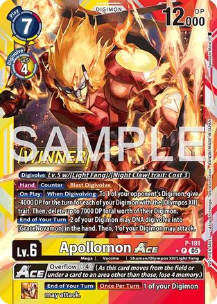 Apollomon ACE (Store Tournament 2025 Vol.3 Winner Pack) (P-191) - Digimon Promotion Cards Foil