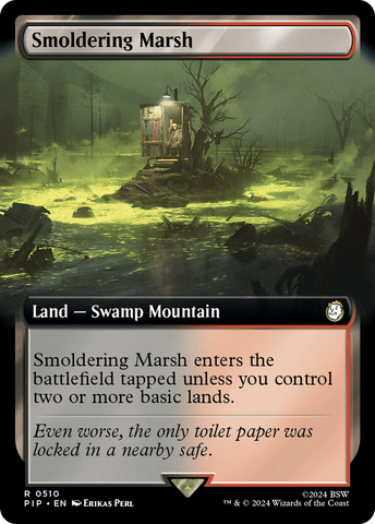Smoldering Marsh (Extended Art) (PIP-510) - Fallout: (Extended Art) Foil