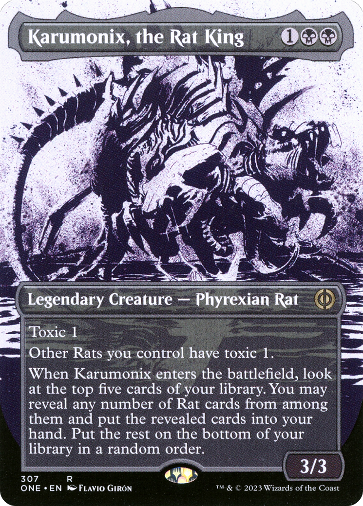 Karumonix, the Rat King (Showcase) (ONE-307)  - Phyrexia: All Will Be One: (Showcase) (Borderless)